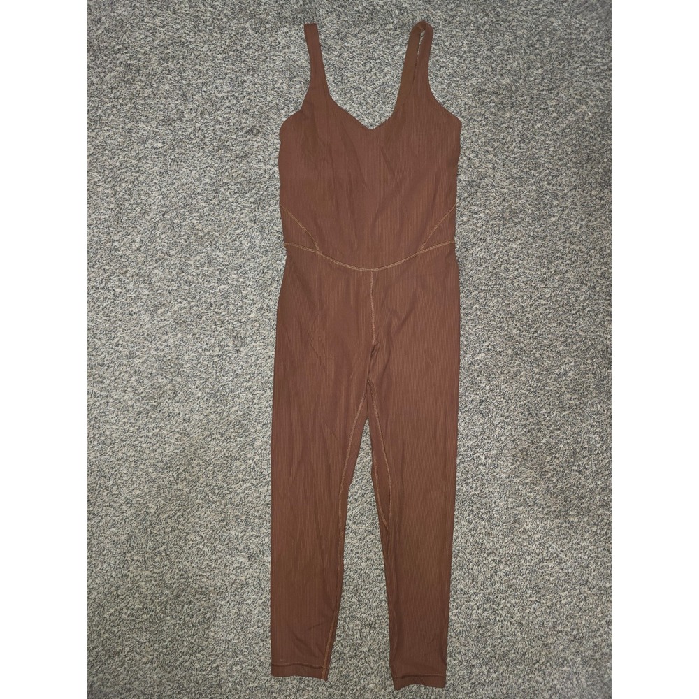 Lululemon Align Ribbed Bodysuit 25" Roasted Brown Nulu Yoga One Piece Size 8